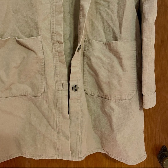 Zara Tan Collared Chore Coat Shacket Overshirt - Picture 2 of 5